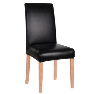 Univerzális székhuzat, univerzális méret, poliészter és spandex, 45 x 60 cm, fekete műbőr
