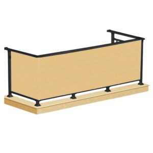 Paravan de balcon impermeabil poliester, 90x500cm, bej