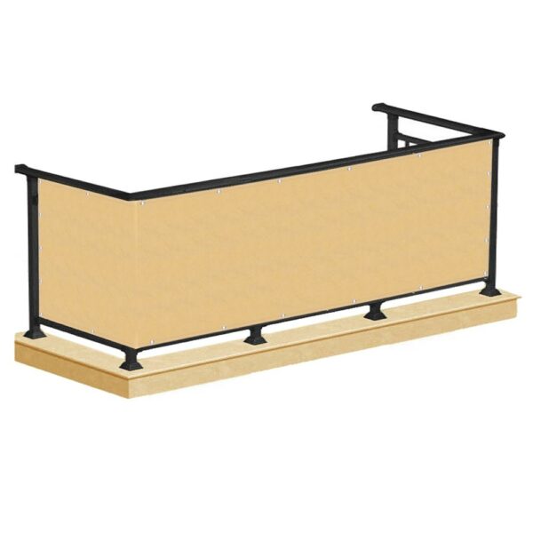 Paravan de balcon impermeabil poliester, 90x500cm, bej