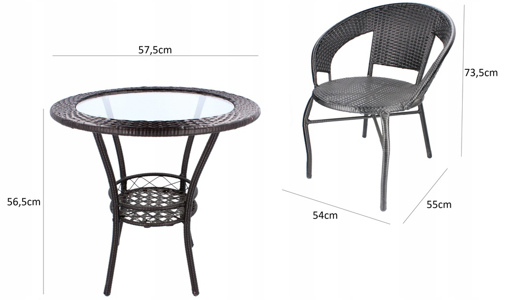 (DL) Set mobilier gradina Sersimo Alicante, 2 scaune, 1 masa, negru - Image 8