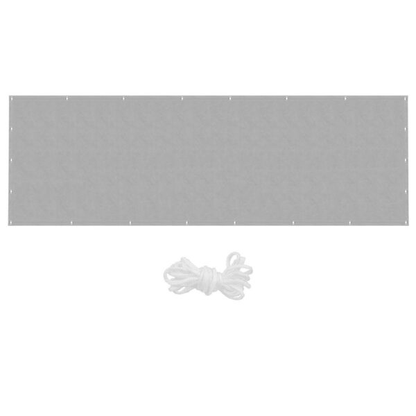 Paravan de balcon impermeabil poliester, 80x500cm, gri - Image 4