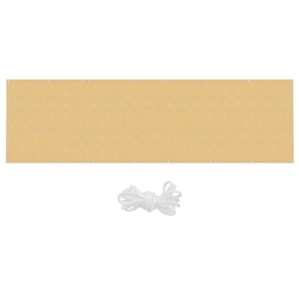 Paravan de balcon impermeabil poliester, 90x500cm, bej - Image 11