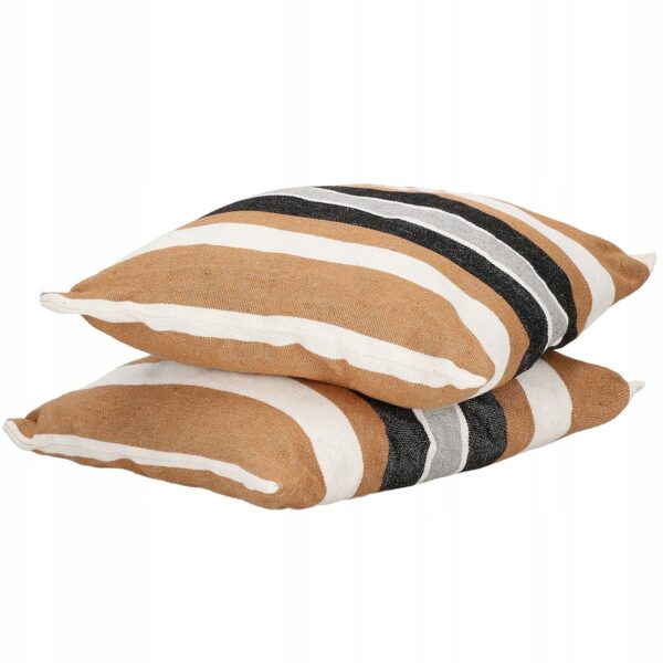 Függesztett hinta függőágy otthonra vagy kertbe HM48, szürke barna párnákkal, 130x100cm, 150kg - Image 13