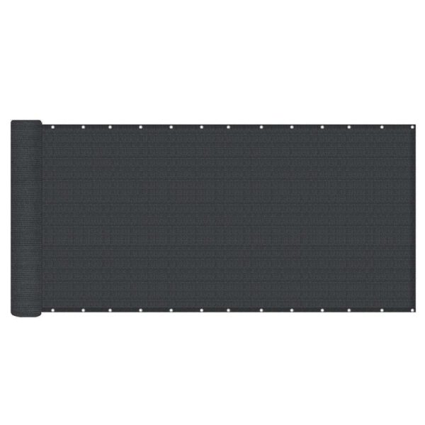 Paravan de balcon impermeabil poliester, 90x500cm, gri inchis - Image 16