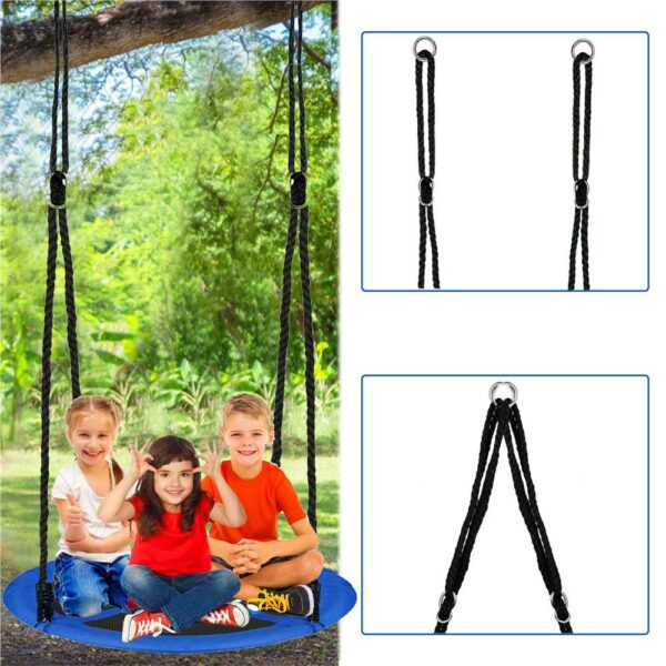 Sersimo NS24 fészekhinta, átmérő 110 cm, állítható magasságú, kültéri használatra, maximum terhelhetőség 50 kg, kék-fekete - Image 21