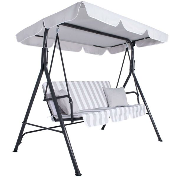 Leagan balansoar gradina Sersimo Siena, 3 locuri, 220kg, gri - Image 19