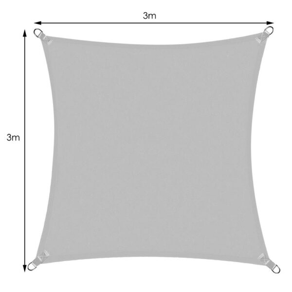 Copertina prelata de soare Sersimo SN145, patrata, impermeabila cu protectie UV, 3x3m, gri - Image 7