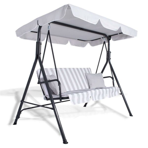 Leagan balansoar gradina Sersimo Siena, 3 locuri, 220kg, gri - Image 2