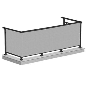 Paravan de balcon impermeabil poliester, 80x500cm, gri