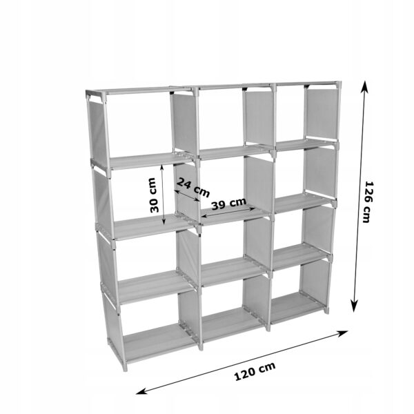 Sistem modular de depozitare Sersimo, 120x126x24 cm, gri - Image 2
