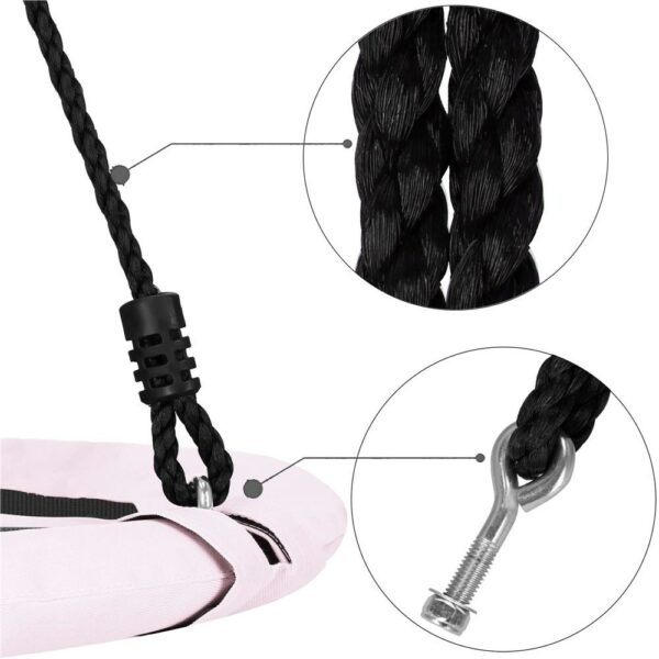 Leagan tip cuib Sersimo NS25, diametru 110cm, inaltime reglabila, pentru exterior, sarcina 150 kg, Roz pal - Image 22