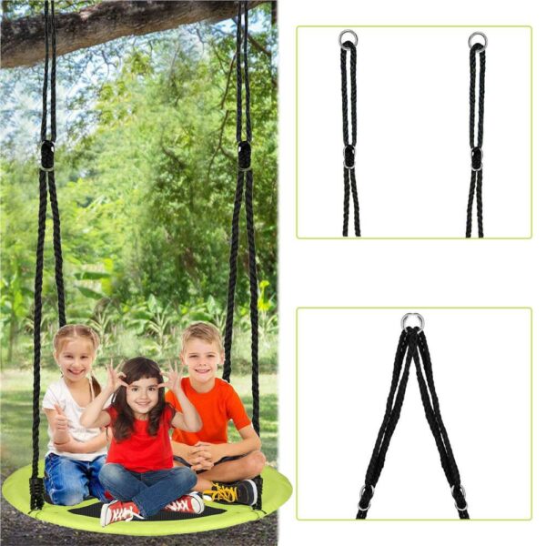 Leagan tip cuib Sersimo NS22, diametru 110cm, inaltime reglabila, pentru exterior, sarcina 150 kg, Verde Negru - Image 6