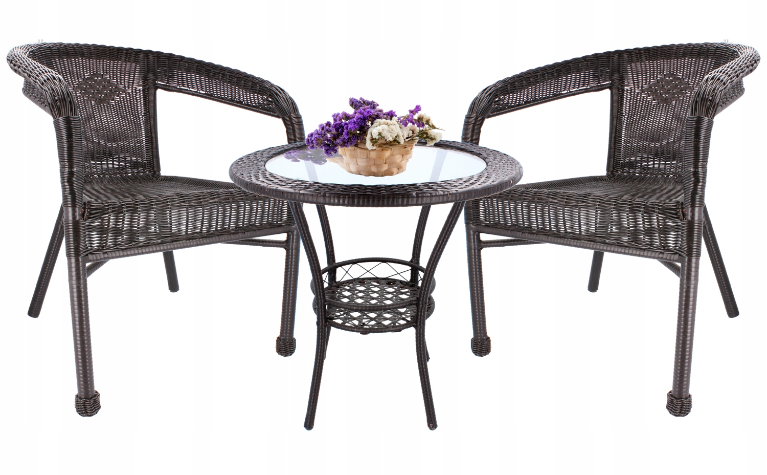 (DL) Set mobilier gradina Sersimo Alicante, 2 scaune, 1 masa, maro - Image 3