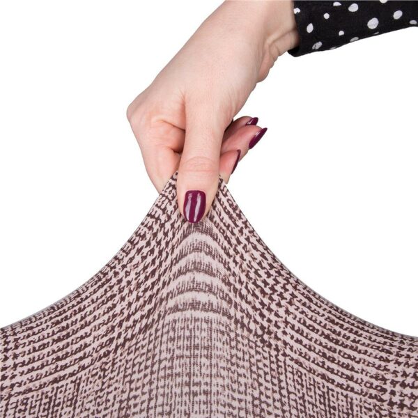 Set 4 huse universale pentru scaun, marime universala, poliester si spandex, 45 x 60 cm, carouri maro - Image 7