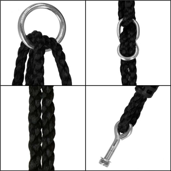 Sersimo NS24 fészekhinta, átmérő 110 cm, állítható magasságú, kültéri használatra, maximum terhelhetőség 50 kg, kék-fekete - Image 8