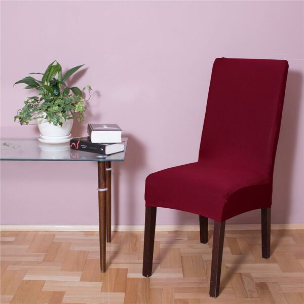 Set 4 huse universale pentru scaun, marime universala, poliester si spandex, 45 x 60 cm, grena - Image 6
