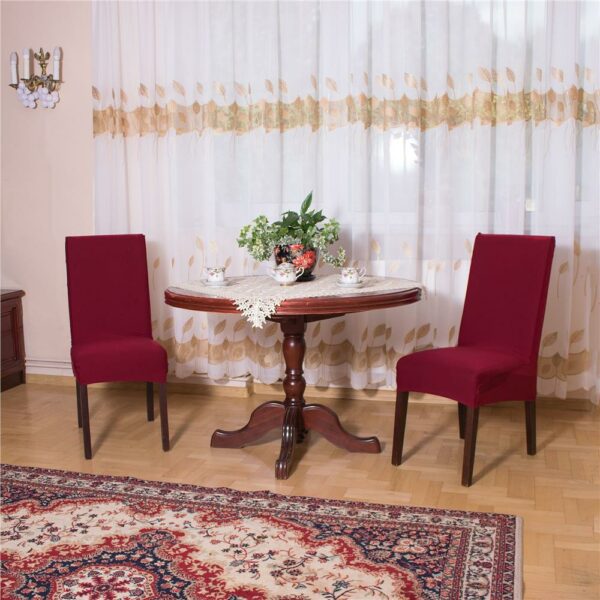 Set 4 huse universale pentru scaun, marime universala, poliester si spandex, 45 x 60 cm, grena - Image 7