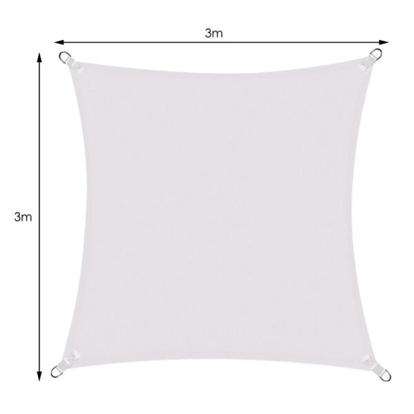 Copertina prelata de soare Sersimo SN129, patrata, impermeabila cu protectie UV, 3x3m, gri deschis - Image 4