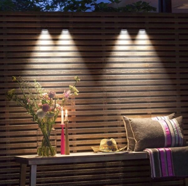 Lampa solara LED de perete, IP44 pentru exterior, autonomie 12 ore, neagra - Image 10