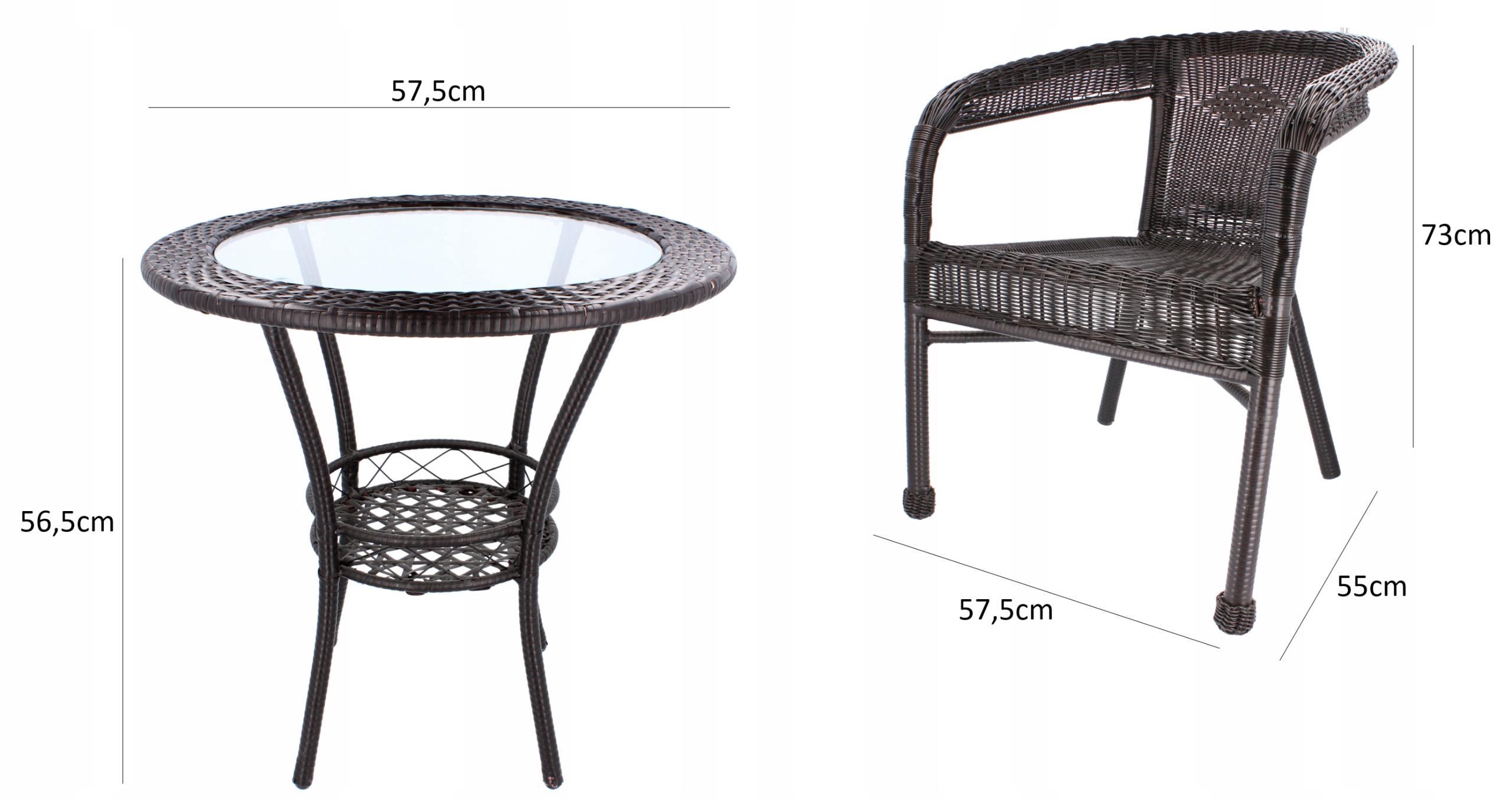 (DL) Set mobilier gradina Sersimo Alicante, 2 scaune, 1 masa, maro - Image 7