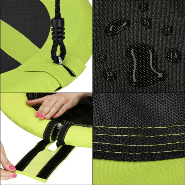 Leagan tip cuib Sersimo NS22, diametru 110cm, inaltime reglabila, pentru exterior, sarcina 150 kg, Verde Negru - Image 8