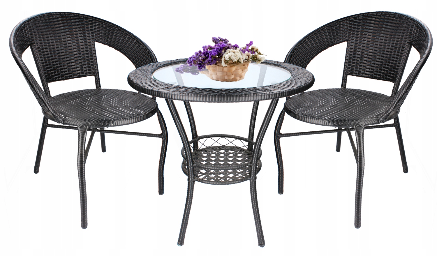 (DL) Set mobilier gradina Sersimo Alicante, 2 scaune, 1 masa, negru - Image 7