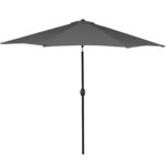 Kerti terasz esernyő, fogantyúval, dönthető, GU21, átmérő 260 cm, antracit szürke