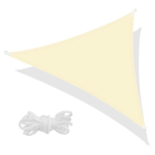 Copertina prelata de soare Sersimo SN116, triunghiulara, impermeabila cu protectie UV, 3x3x3m, ecru - Image 10