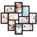 Faliképkeret kollázshoz, 10 fénykép számára, 48x53 cm, fekete színben