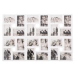 Fali képkeret, 24 fotóból álló kollázs, 57x86cm, fehér