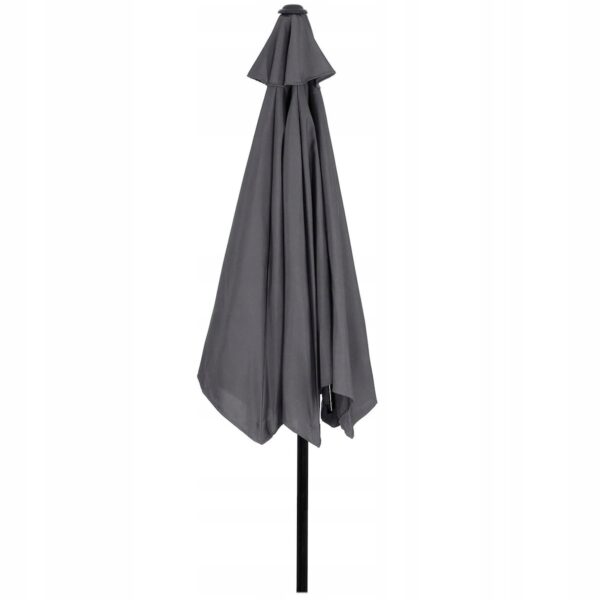 Kerti terasz esernyő, fogantyúval, dönthető, GU21, átmérő 260 cm, antracit szürke - Image 12