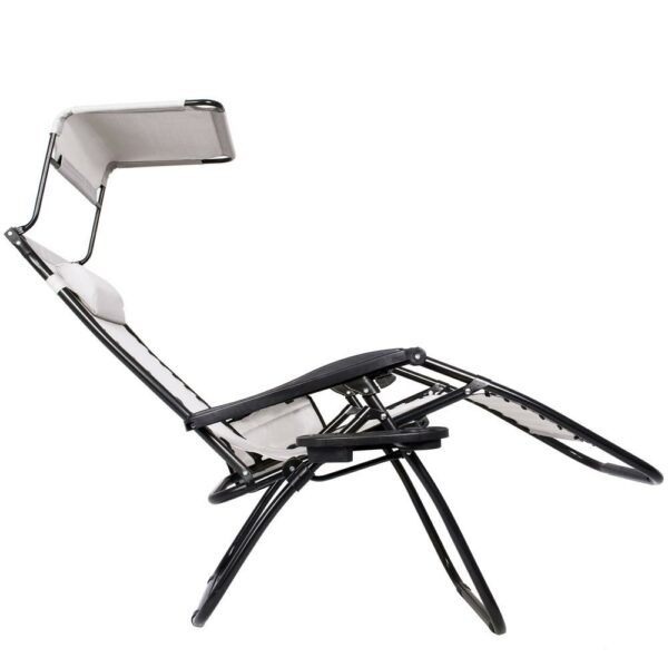 Összecsukható nyugágy SERSIMO GC11, Relax Zero Gravity napernyővel, 175cm, szürke - Image 21