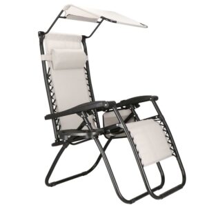 Összecsukható nyugágy SERSIMO GC11, Relax Zero Gravity napernyővel, 175cm, szürke