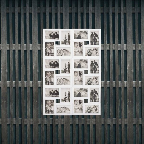 Fali képkeret, 24 fotóból álló kollázs, 57x86cm, fehér - Image 5