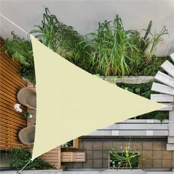 Copertina prelata de soare Sersimo SN116, triunghiulara, impermeabila cu protectie UV, 3x3x3m, ecru - Image 4