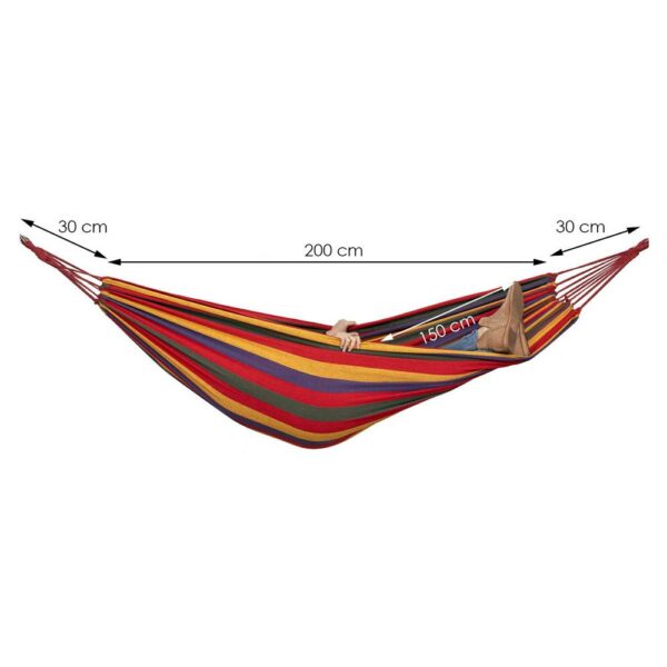 Hamac doua persoane, Sersimo, 100% Bumbac 200x150 cm, multicolor rosu - Image 9