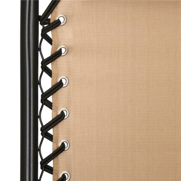 Sezlong scaun pliant plaja sau gradina, Siesta, gravitatie zero, cu tetiera, 175x67x110 cm, taupe - Image 9