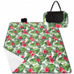 Piknik vagy strandtakaró, szigetelő fóliával és fogantyúval, 200x200cm, virágos