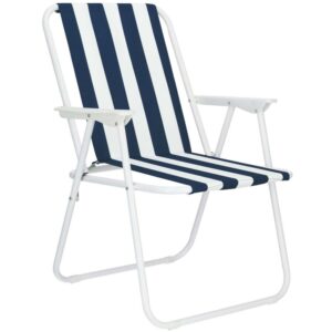 Strandszék Sersimo GC050, összecsukható, 100kg, 52x74cm, fehér kék