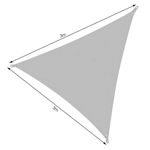 Napvitorla Sersimo SN143, háromszög alakú, vízálló UV védelemmel, 3x3x3m, szürke - Image 10