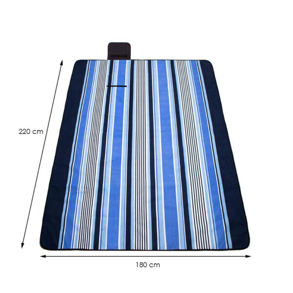 Patura pentru picnic sau plaja, cu folie izolatoare si maner, 180x220cm, albastru - Image 10