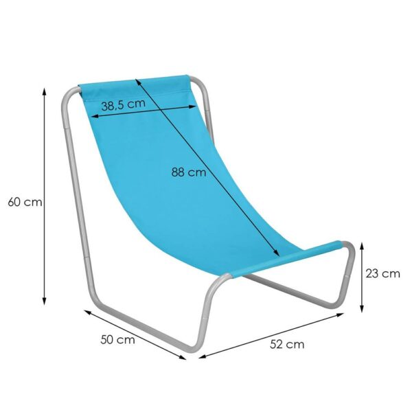 Strandszék Sersimo GC026, összecsukható, 90kg, 52x88cm, kék - Image 6