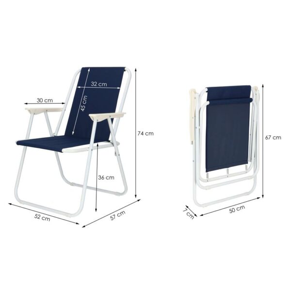 Strandszék Sersimo GC049, összecsukható, 100kg, 52x74cm, sötétkék - Image 11