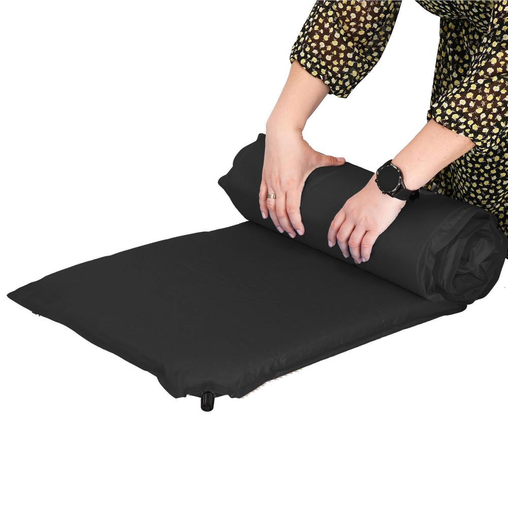 (DL) Saltea plabila din spuma poliuretanica, cu autoumflare, 180x50x5cm, neagra - Image 18
