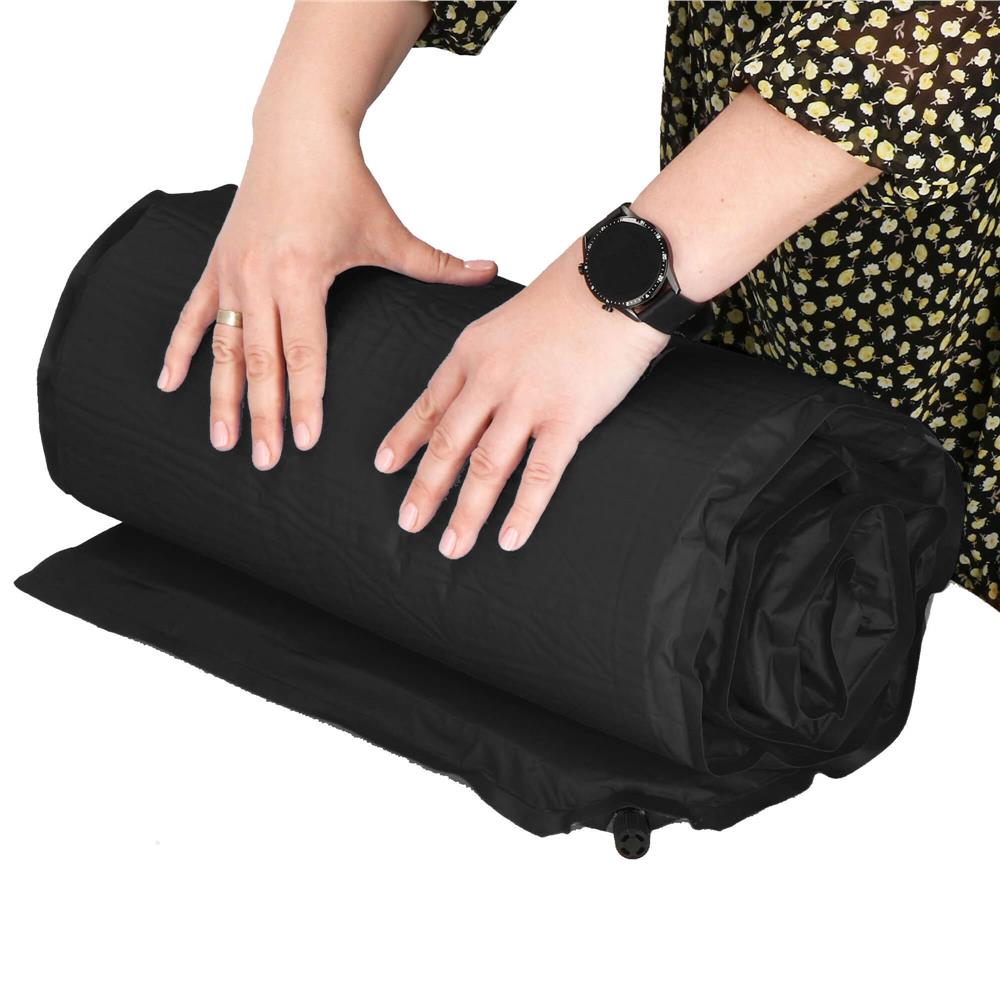 (DL) Saltea plabila din spuma poliuretanica, cu autoumflare, 180x50x5cm, neagra - Image 19