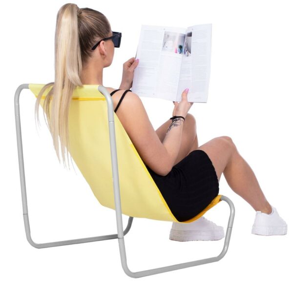 Strandszék Sersimo GC024, összecsukható, 90kg, 52x88cm, sárga - Image 13