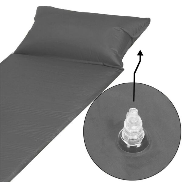 Saltea plabila cu perna din spuma poliuretanica, cu autoumflare, 186x53x2.5cm, gri - Image 14