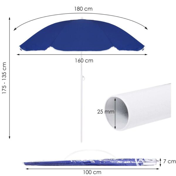 Umbrela de plaja pliabila, Sersimo BU022, 180cm, bleumarin - Image 16