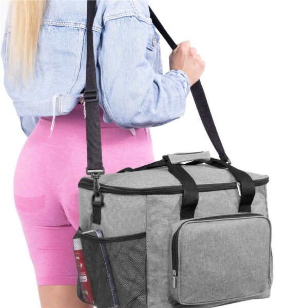 Geanta pentru picnic sau plaja, termoizolanta, 28 litri, gri - Image 17