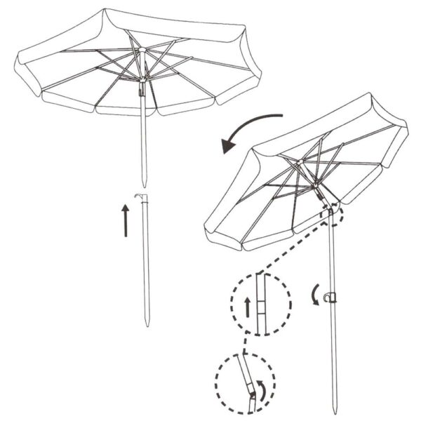 Umbrela de plaja pliabila, Sersimo BU021, 180cm, pasari - Image 17
